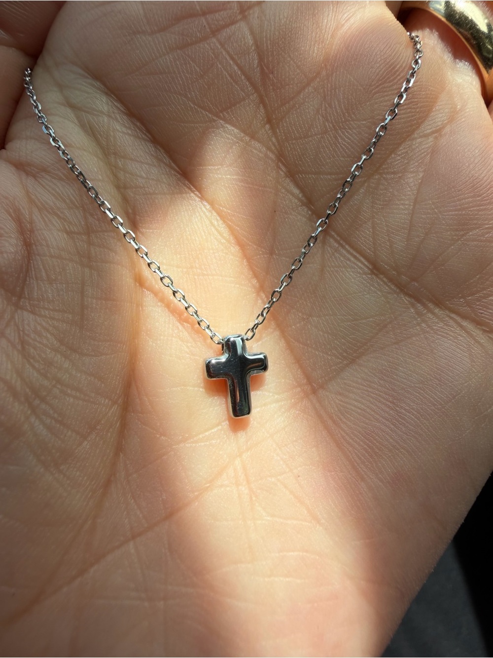 Dainty Silver Cross Necklace | Minimalist Christian Faith Pendant |